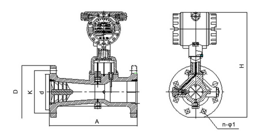 Precession Vortex flowmeter Gas vortex precessionflowmeter Precession Vortex Flowmeter size