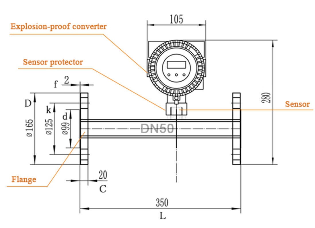 Thermal Mass Flow Meter Flange Type Thermal Gas Mass Flow Meter Thermal Mass Flow Meter 6